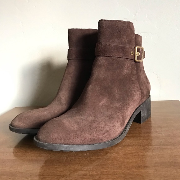 Cole Haan Shoes - Cole Haan Brown Ankle Suede Buckle Grand Os Boots